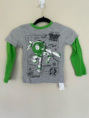 Disney Pixar Buzz Lightyear layered long sleeve t-shirt Size Small  (1617)